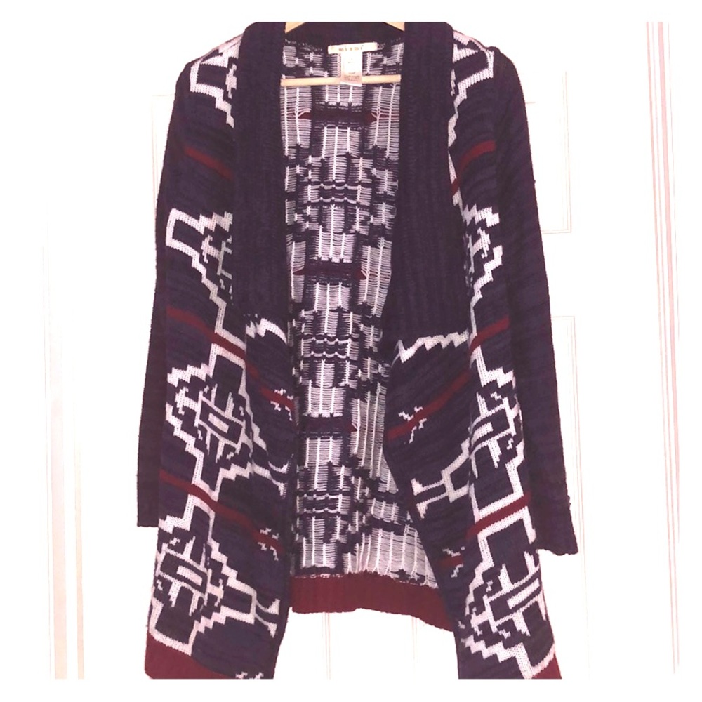 Red, white and blue cardigan
